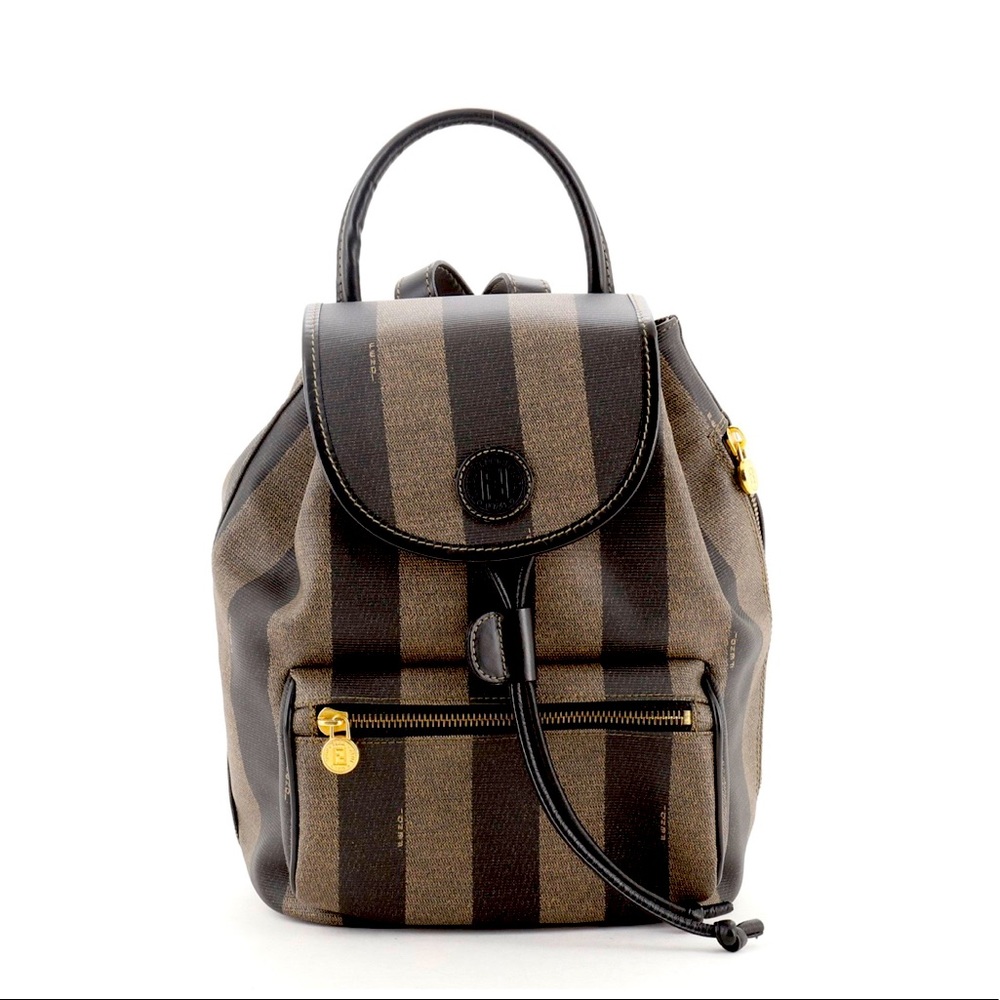 Fendi Pequin small backpack purse.